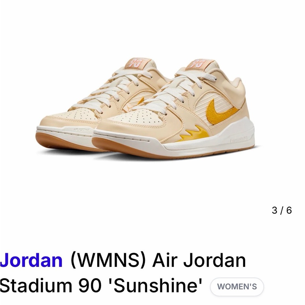 Jordan Women's Air Jordan Stadium 90 Sneakers - Cream and Yellow